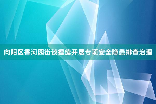 向阳区香河园街谈捏续开展专项安全隐患排查治理