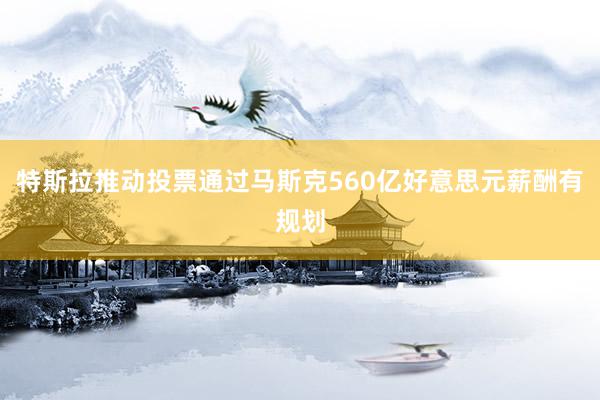 特斯拉推动投票通过马斯克560亿好意思元薪酬有规划