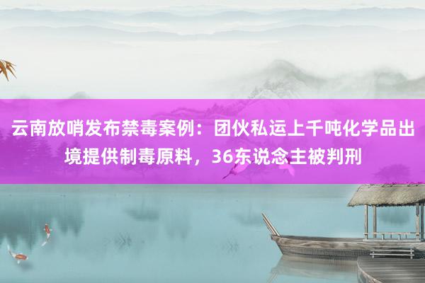 云南放哨发布禁毒案例：团伙私运上千吨化学品出境提供制毒原料，36东说念主被判刑