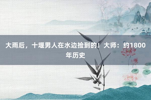 大雨后，十堰男人在水边捡到的！大师：约1800年历史