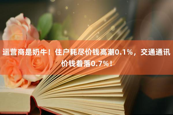 运营商是奶牛！住户耗尽价钱高潮0.1%，交通通讯价钱着落0.7%！