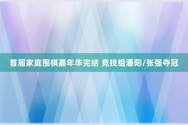 首届家庭围棋嘉年华完结 竞技组潘阳/张强夺冠