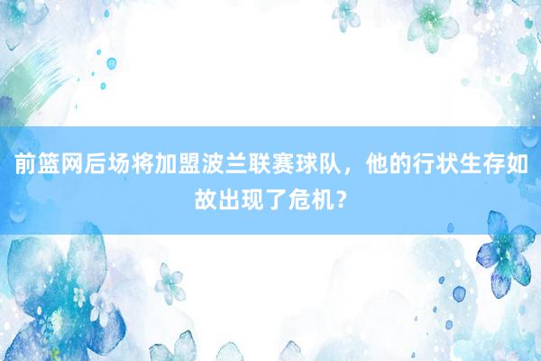 前篮网后场将加盟波兰联赛球队，他的行状生存如故出现了危机？