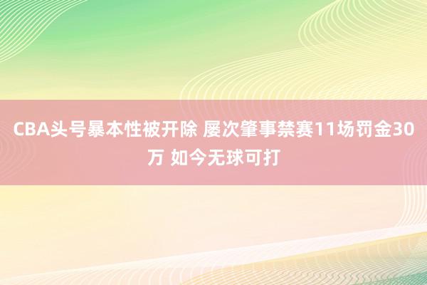 CBA头号暴本性被开除 屡次肇事禁赛11场罚金30万 如今无球可打